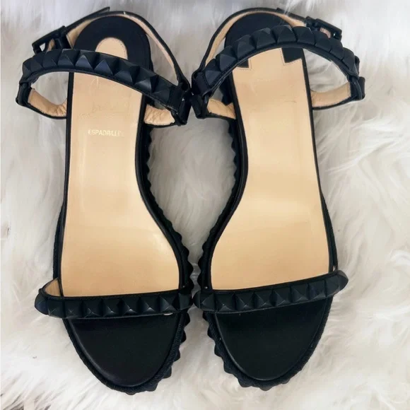 Christian Louboutin Pyraclou Patent Spike Wedge Sandals
Size 37 (US 7) - Picture 2 of 14